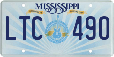 MS license plate LTC490