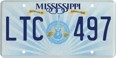 MS license plate LTC497