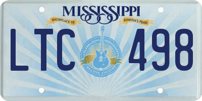 MS license plate LTC498