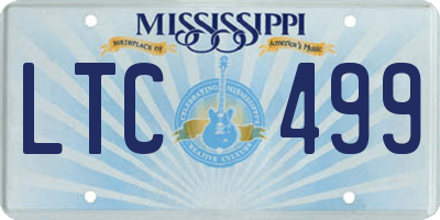 MS license plate LTC499