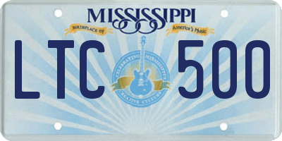 MS license plate LTC500