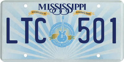 MS license plate LTC501