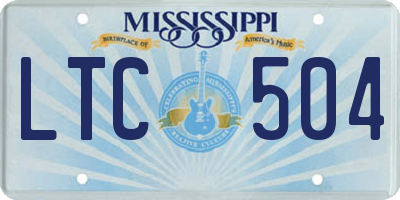 MS license plate LTC504