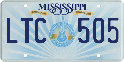 MS license plate LTC505