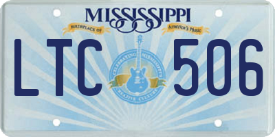 MS license plate LTC506