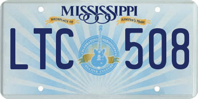 MS license plate LTC508