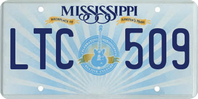 MS license plate LTC509