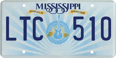 MS license plate LTC510