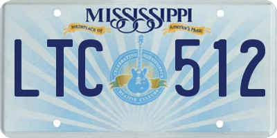 MS license plate LTC512