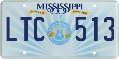 MS license plate LTC513