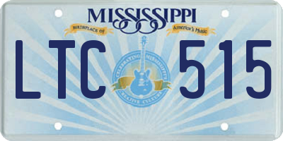 MS license plate LTC515