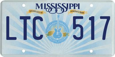 MS license plate LTC517