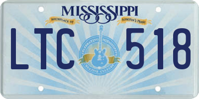 MS license plate LTC518
