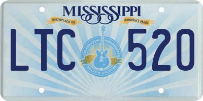 MS license plate LTC520