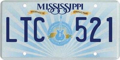 MS license plate LTC521