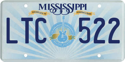 MS license plate LTC522