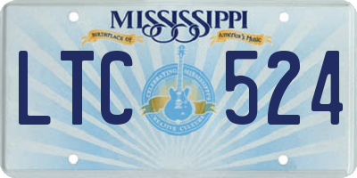 MS license plate LTC524