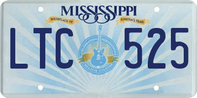 MS license plate LTC525