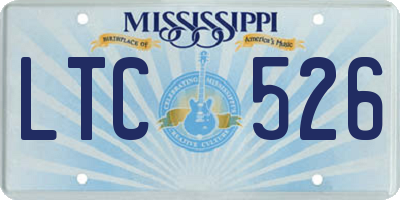 MS license plate LTC526