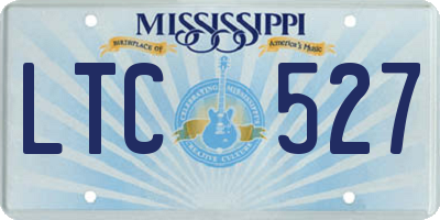 MS license plate LTC527