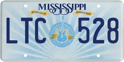 MS license plate LTC528