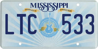 MS license plate LTC533
