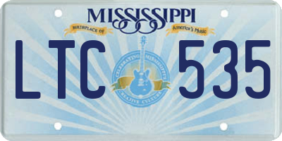 MS license plate LTC535