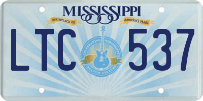 MS license plate LTC537