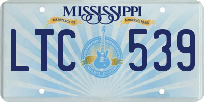 MS license plate LTC539