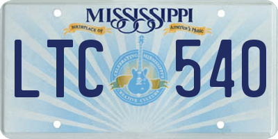 MS license plate LTC540