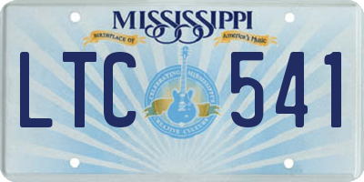 MS license plate LTC541
