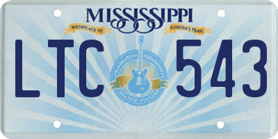 MS license plate LTC543