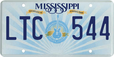 MS license plate LTC544