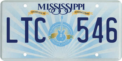 MS license plate LTC546