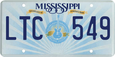 MS license plate LTC549
