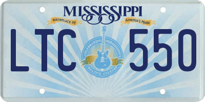 MS license plate LTC550
