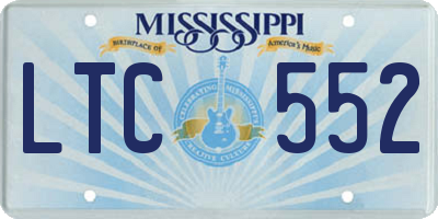 MS license plate LTC552