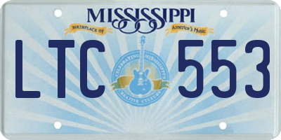 MS license plate LTC553