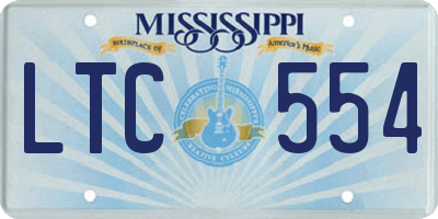 MS license plate LTC554