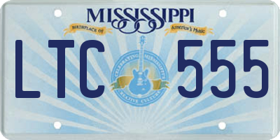 MS license plate LTC555