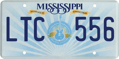 MS license plate LTC556