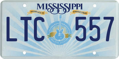 MS license plate LTC557
