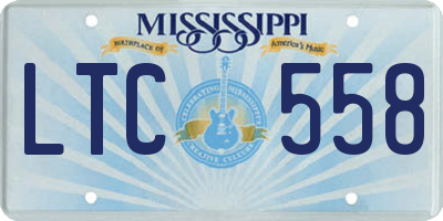 MS license plate LTC558