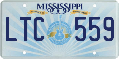 MS license plate LTC559