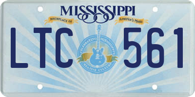 MS license plate LTC561