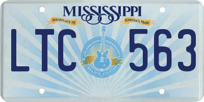 MS license plate LTC563