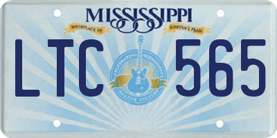 MS license plate LTC565