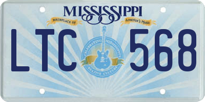 MS license plate LTC568