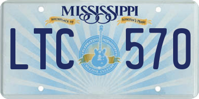MS license plate LTC570