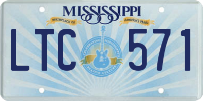 MS license plate LTC571